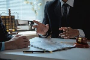 Los Angeles personal injury lawyer discussing case with client