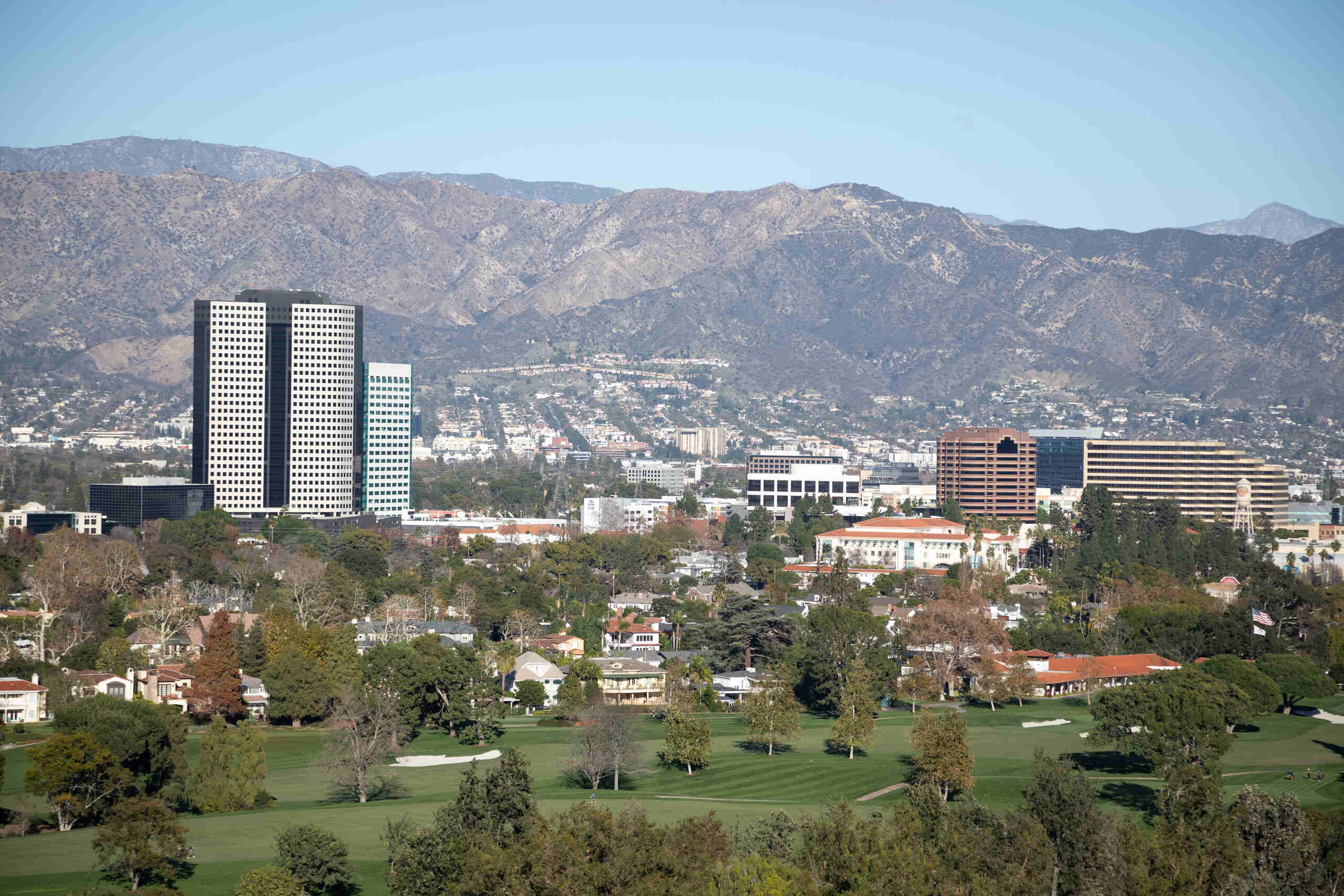 Panoramic view of Burbank skyline where local victims rely on Burbank pedestrian accident lawyers.